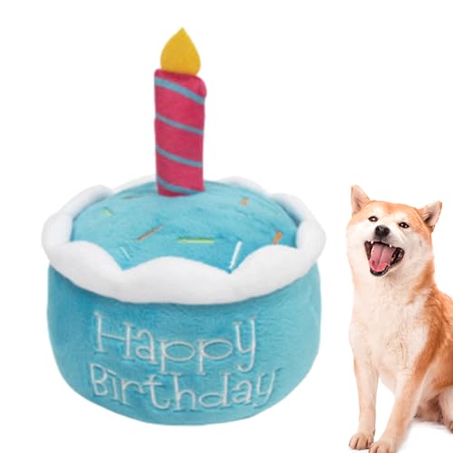Ceolup Gefülltes Geburtstagskuchen-Hundespielzeug, Plüsch-Kuchen-Plüschtier - Kreative Geburtstagsgeschenke für Hunde, Waschbar und Langlebig