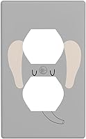 Vista 1 de Cubierta de interruptor de luz dúplex de elefante de dibujos animados de 1 banda, cubiertas de enchufe, placa frontal decorativa para receptáculo