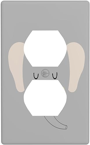Cubierta de interruptor de luz dúplex de elefante de dibujos animados de 1 banda, cubiertas de enchufe, placa frontal decorativa para receptáculo