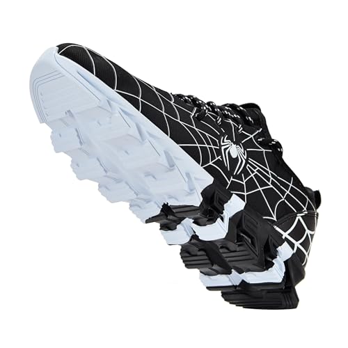 YTRXM Boys Girls Shoes Tennis Sneakers Lightweight Breathable Athletic Running Walking Shoes for Big Kids Black White Size 6, 1 Pair4