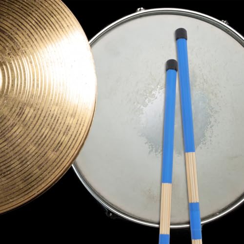 Baquetas de Madera para Batería con Cabeza de Fieltro, Martillos para Percusión Azul 40x1.5cm miniatura 4
