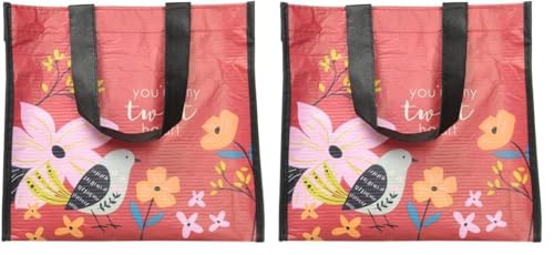 Karma Reusable Gift Bags - Tote and Gift Bags with Handles - Perfect for Birthday and Party Gifts RPET 1 Tweet Heart Medium (Pack of 2)