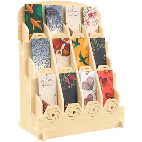 HOTCAN Bookmark Holder for 2.2'' Bookmarks – Bookmark Display Stand for Vendors with Customizable Space – Simple Installation, Mobile-Friendly Display for Craft Fairs, Vendor Booths & Shops Cover