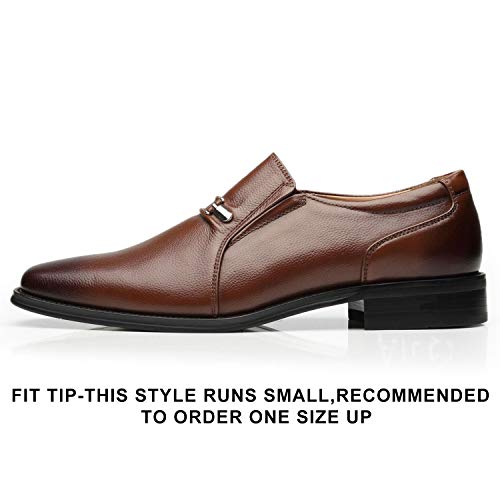 Image of Brown Leather Slip-On Loafers for Men by La Milano