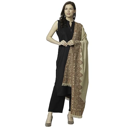 Women's Pashmina Wool Blend Indian Handicraft Woven Shawls, Scarf, Wraps [ Size: 40" X 80"]3