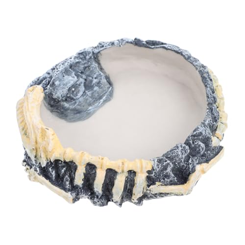 CIYODO Bebedero De Inflables De Piscina Lagarto Decoraciones De Peceras Plato De Agua De Reptil Mesa De Juguetes Geco Hamaca Comedero De Agua para Reptiles Jaula Resina