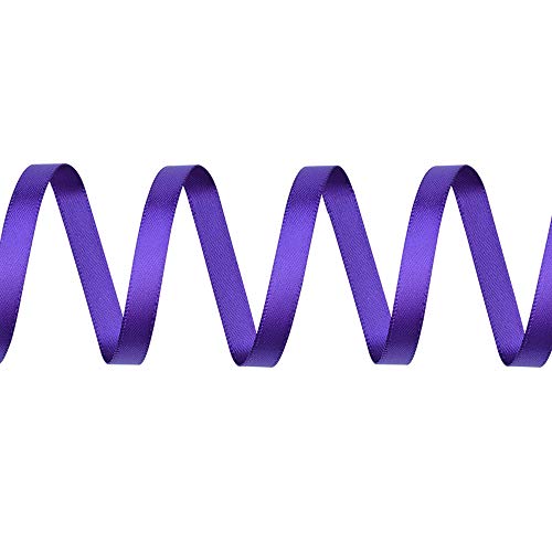 Ribest 1/4 Inch Purple Double Face Satin Ribbon 50 Yards Per Roll For Flowers Bouquet Gift Wrapping Hair Accessories Wedding Birthday #TOP2