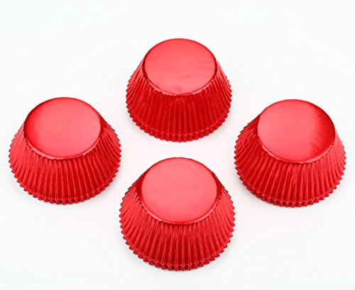 Gifbera Standard Red Foil Cupcake Liners Wrappers Baking Cups For Birthday Wedding Holiday Party, 200-Count (Red) #TOP4