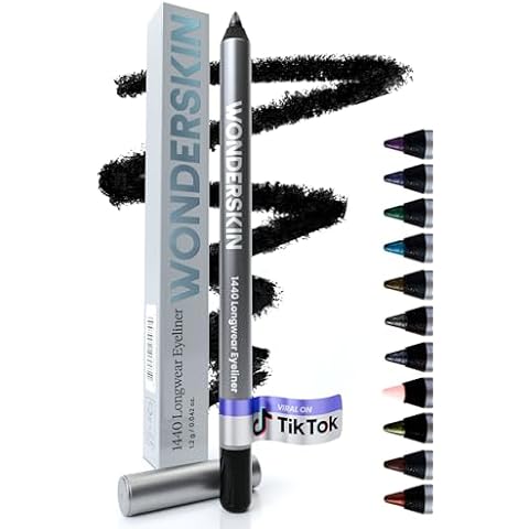 Wonderskin 1440 Longwear Black Waterproof Eyeliner Pencil - Sharpenable Black Eyeliner Pencil and Smudge Proof Eye Liner Pencils (Liquorice) Cover