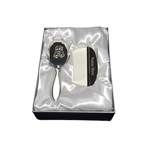 Personalised Silver-Plated Baby Brush & Comb Set Cover