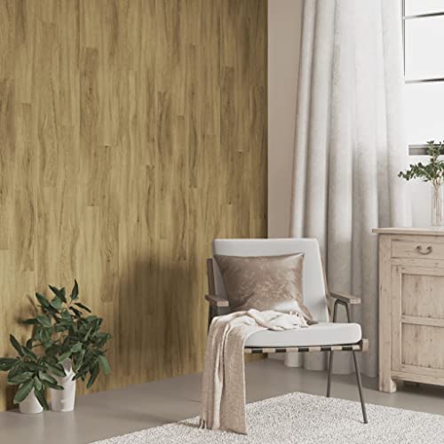 Paneles de pared para sala de estar, paneles de pared aspecto madera marrón PVC 4,12 m², revestimiento de pared para una sensación cálida y rústica