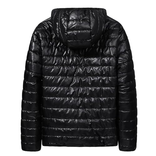 Mens Puffer Jacket Lightweight Packable Quilted Hooded Winter Down Coat Insulated Thick Bubble Outerwear with Pockets2