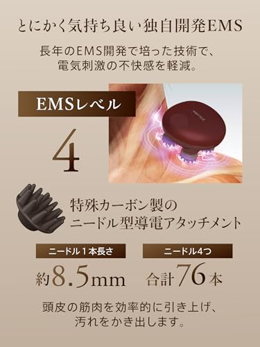 ZOGANKIN スカルプ EMS ヘッドスパ 頭皮マッサージ 電動頭皮ブラシ LED搭載 リフトケア 頭皮ケア の商品画像 3