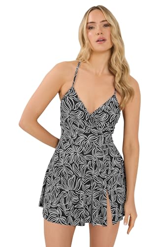 Image of Long Tall Sally - LTS Tall Palm Leaf Swimsuit - Women's Black