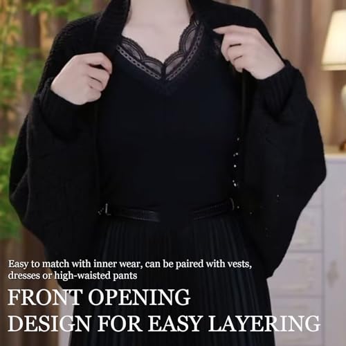 Fashion Hollow Out Knitted Shawl Coat, Women's Lightweight Slouchy Knit Cover-Up, Knitted Shawl Coat3