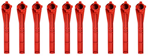 JSP Manufacturing Gas and Bung Wrench Non Sparking Solid Drum Bung Nut Wrench Multi-Pack (RED) (10)