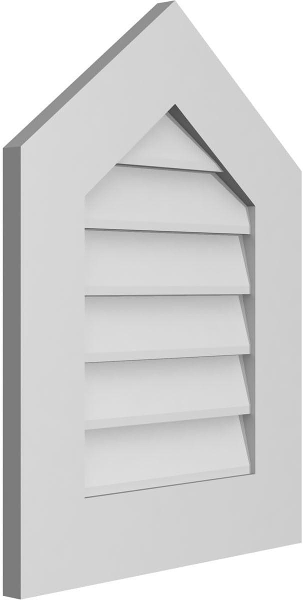 GVSPE18X2401SN-09 Peaked Top Standard Frame, Primed Tan Signature Series Surface Mount Gable Vents, 18-in. W x 24-in. H