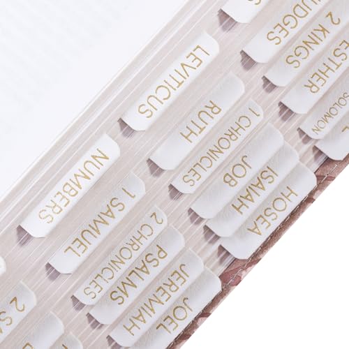 Leather Bible Tabs for Women and Men, 75 Chapters Laminated