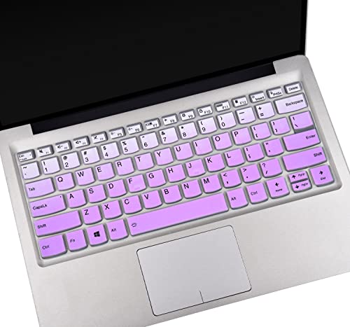 Image of CASEDAO Keyboard Cover for Lenovo Laptops - Gradual Purple, Silicone, Stain-Resistant, Fits US Layout 14 inch Laptops