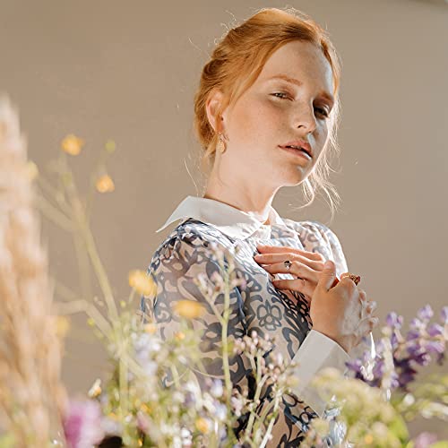 Moodear Gold Drop Earrings,Birth Flower Earrings 18K Gold Engraved Poppy ​​Birth Month Flower Dangle Earrings Dainty Minimalist Oval Floral Pendant Earring Personalized Cewelry Statement Birthday Gift For Her #TOP4