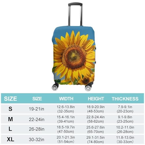 Carry on Luggage Cover Sunflower Blooming Flowers Suitcase Covers for Luggages Tsa Approved Travel Luggage Sleeve Protector Elastic Suitcase Protector Anti-Scratch Washable Fits 19-30 Inch Case -L2