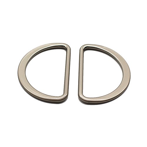 YaHoGa 10PCS Metal D Ring 2 Inch Satin Nickel Plated Non Welded Large Size D-Rings for Buckle Straps Bags Belt (50mm)