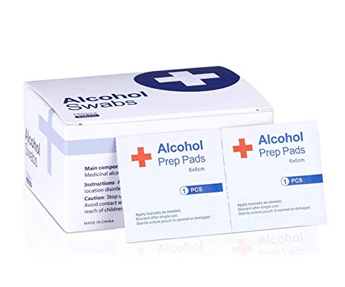 100pcs 75% Alcohol prep pad, Hand Wipes, Alcohols Wet Wipe, Antiseptic Skin Cleaning Care, Jewelry Computer, Cell Phone, Digital Camera, Notebook Clean Wipe