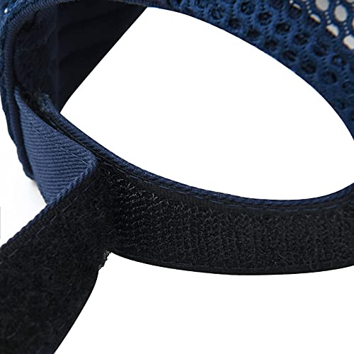 Feicui Men Mesh Trucker Baseball Cap Hat Adjustable 6-Panel Hat Outdoor Sports Wear (Navy) #TOP6