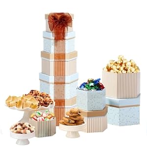 Broadway Basketeers Celebration Gift Tower with Sweets & Nuts