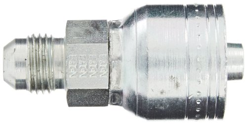 Image of Aeroquip 1AA6MJ6 Carbon Steel Global TTC (Thru the Cover) Crimp Hose Fitting Male SAE, Straight, 3 /8 inch Hose ID, 9 /16 inch - 18 Thread
