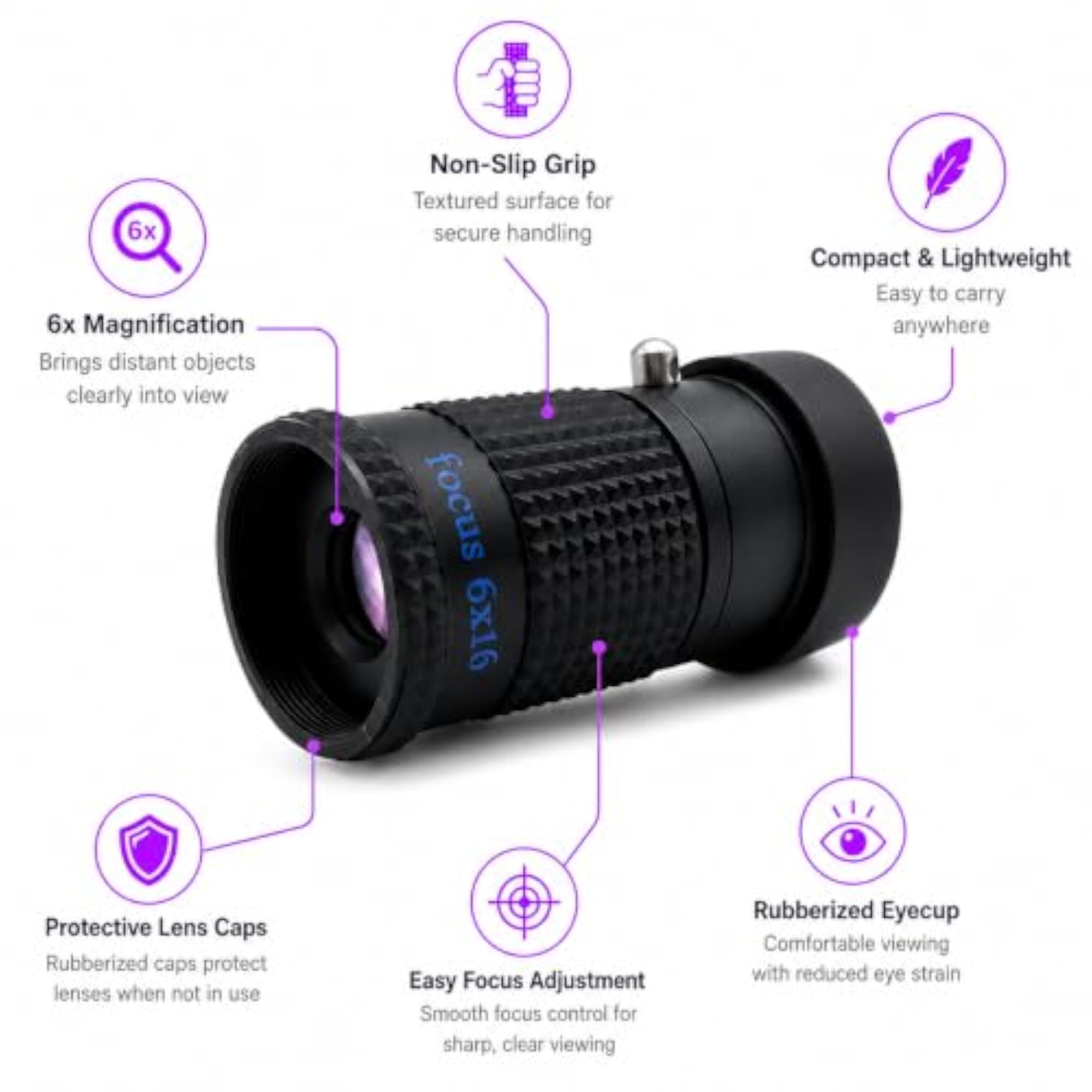 6x16 Monocular Telescope Pocket Scope, Compact Vision Aid