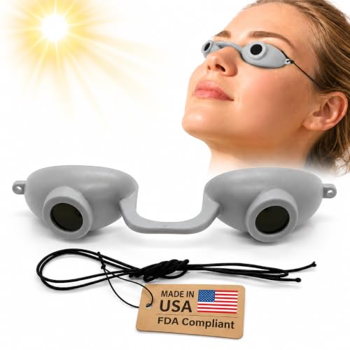 Super Sunnies Flexible UV Eye Tanning Bed Goggles w/Strap - Grey
