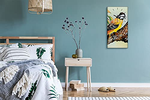 Horloge salon moderne oiseaux toile décorative 30x60cm - 5