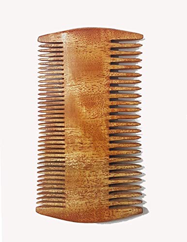 Image of Ekan Double Sided Beard Neem Wood Comb, Handmade Pocket Comb Beard Accessories For Men Brown color 15 Gram pack of 1 (Neem wood Comb Model no -12)