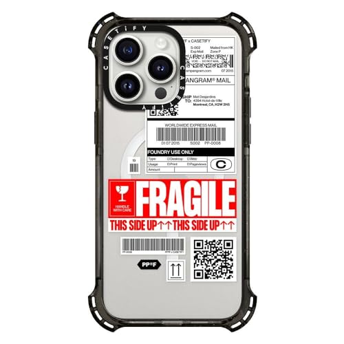 Coque iPhone 15 Pro Max CASETiFY Bounce noire et transparente antichoc
