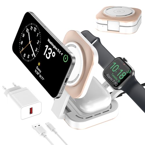 Chargeur sans Fil 3 en 1 pour appareils Apple, Chargeur Induction, 3 en 1 Station de Charge Rapide...