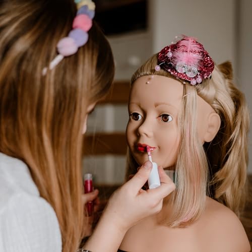 Götz 1192054 Haarwerk mit roten Haaren, braunen Augen - 28 cm hoher Frisierkopf - Schminkkopf in 57-teiligen Set - geeignet für Mädchen ab 3 Jahren