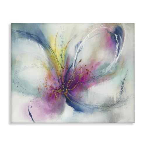 Stupell Industries Organic Butterfly Shape Pink Blue Nature Painting, Designed by K. Nari Wall Art, 24 x 30, Canvas