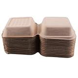 Sosoport 50 Stück Hamburger Boxen aus Leichtem Papierpulpe Material Praktische Takeaway Verpackung für Burger Sandwich Kuchen für Partys Picknick und Catering Einfache Handhabung und