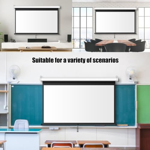 Pantalla manual retractil de 72 pulgadas 4:3 para proyector miniatura 6