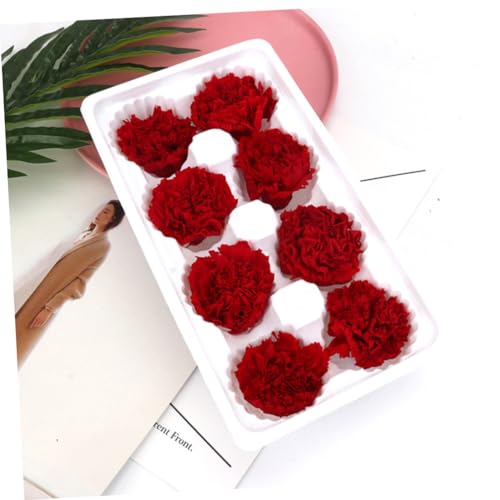 Set 8 flores eternas clavel rojo 5x3x5cm miniatura 5