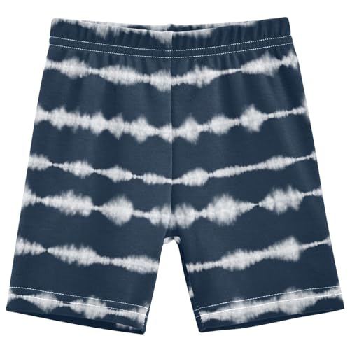 Dallonan Girls Dance Shorts, Toddler Biker Shorts Cartwheel Under Dress Indigo Blue Tie-dye Kids Biking Clothes 4-10Y