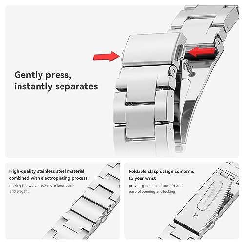 Image of Musk-MSKR Watch Bands for Women Compatible with Apple Watch Band 38mm 40mm 41mm 42mm 44mm 45mm 46mm 49mm Adjustable Metal Band Cowboy Steel Chain Bracelet for iWatch Series 1 /2 /3 /4 /5 /6 /7 /8 /9 /10 /11 /SE