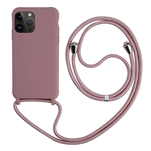 Sangle lanière iPhone XR étui silicone souple rose sable