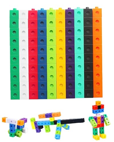BNREOZA Cubos para Juego Matemático,100 Piezas Contando Manipulativos Matemáticas,Manipulativos de Cubos Matemáticos,Aprendizaje de Matemáticas para Edades Tempranas,Niños de 3+ años