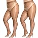 Aaronano 2 Pairs Plus Size Shiny Tights For Women， 40D Sheer Shimmer Pantyhose High Waist Oil Glossy Stockings
