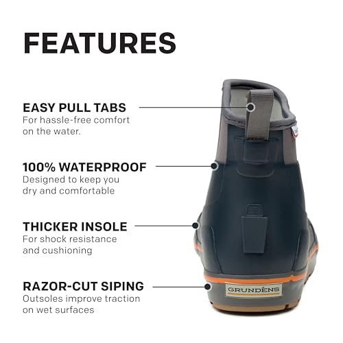 Grundens Men’s DECK-BOSS Ankle Boot | Durable, Waterproof, Deep Water Blue, M 114