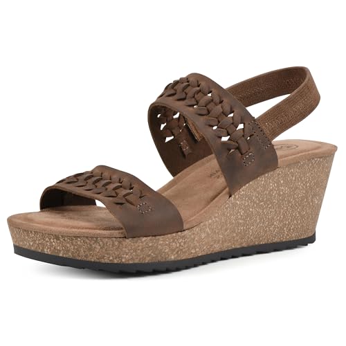 Sandale cale cuir marron WHITE MOUNTAIN en taille 41 femme élégante