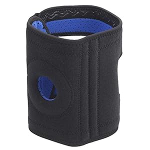 Knieschijf, blauwe kniebeschermer om te basketballen om te klimmen