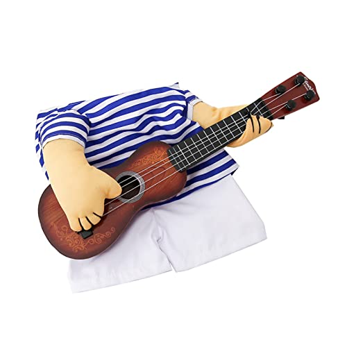 Disfraz de Guitarra para Perros, Ropa Divertida Azul y Blanca miniatura 7